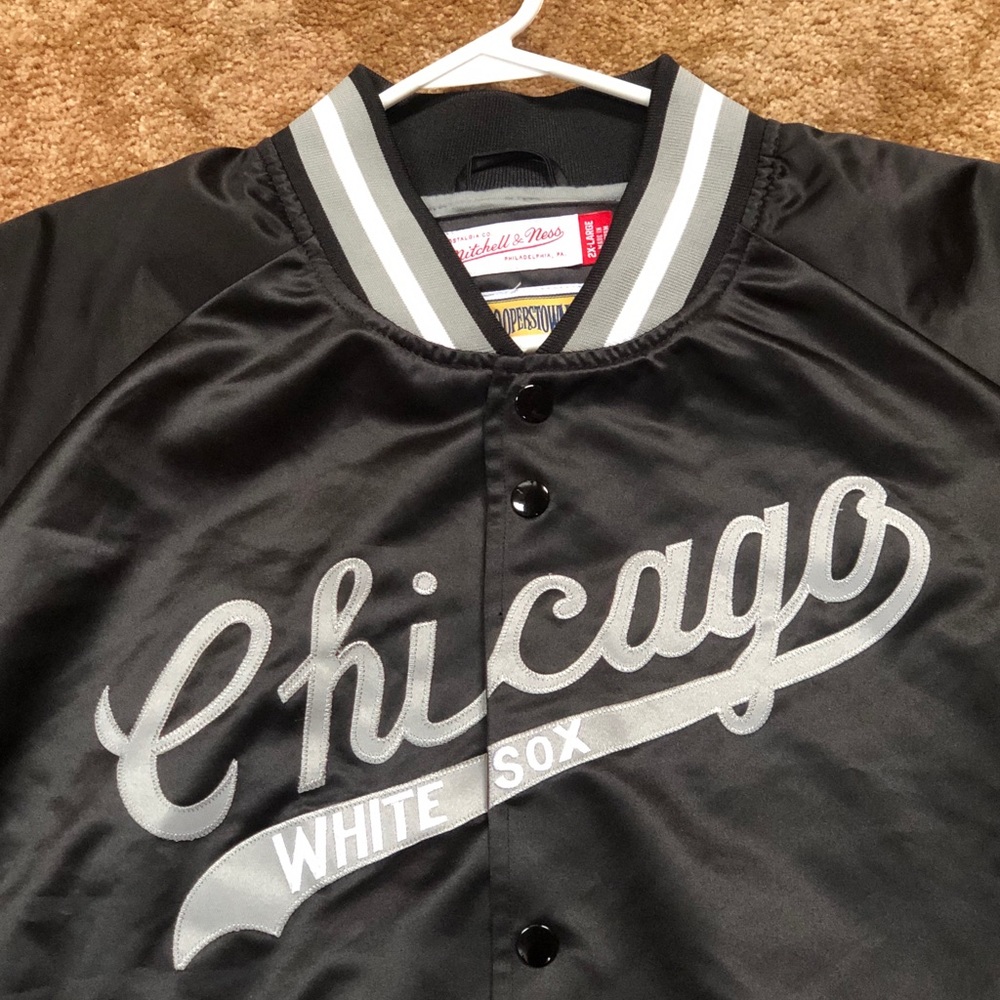 COOPERSTOWN CHICAGO WHITE SOX MITCHELL & NESS HEAVY THROW BACK BASEBALL JACKET